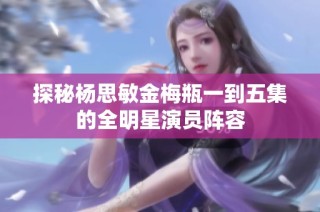 探秘杨思敏金梅瓶一到五集的全明星演员阵容