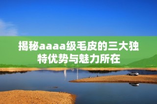 揭秘aaaa级毛皮的三大独特优势与魅力所在
