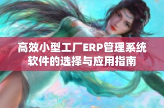 高效小型工厂ERP管理系统软件的选择与应用指南