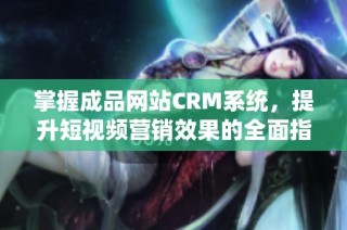 掌握成品网站CRM系统，提升短视频营销效果的全面指南