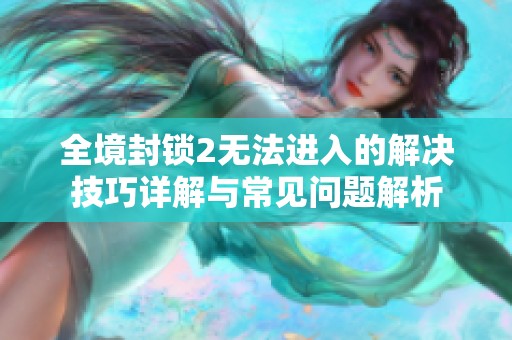 全境封锁2无法进入的解决技巧详解与常见问题解析