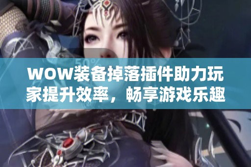 WOW装备掉落插件助力玩家提升效率，畅享游戏乐趣