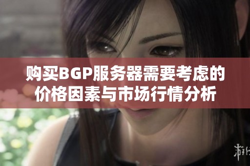购买BGP服务器需要考虑的价格因素与市场行情分析