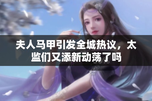 夫人马甲引发全城热议，太监们又添新动荡了吗