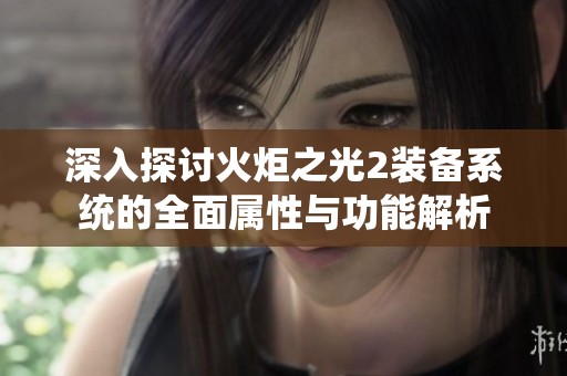 深入探讨火炬之光2装备系统的全面属性与功能解析