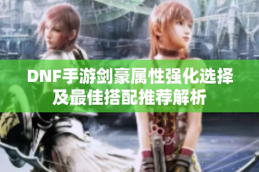 DNF手游剑豪属性强化选择及最佳搭配推荐解析