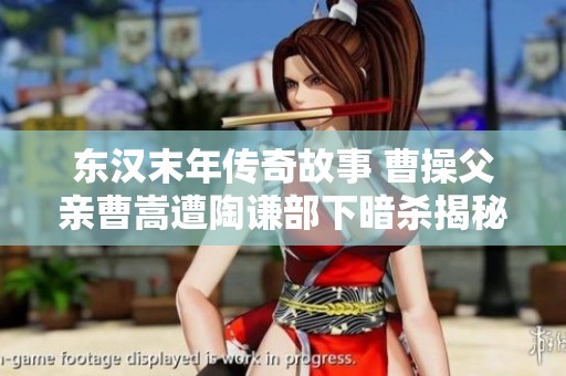 东汉末年传奇故事 曹操父亲曹嵩遭陶谦部下暗杀揭秘