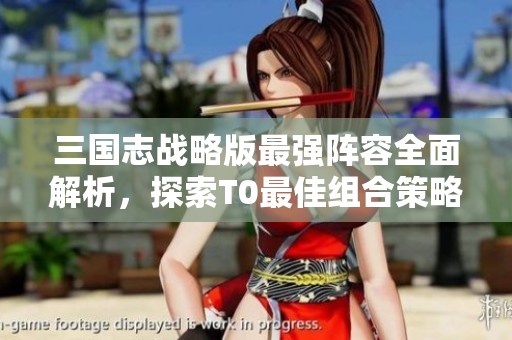 三国志战略版最强阵容全面解析，探索T0最佳组合策略