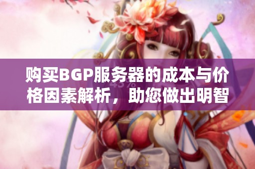 购买BGP服务器的成本与价格因素解析，助您做出明智选择
