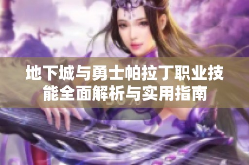 地下城与勇士帕拉丁职业技能全面解析与实用指南