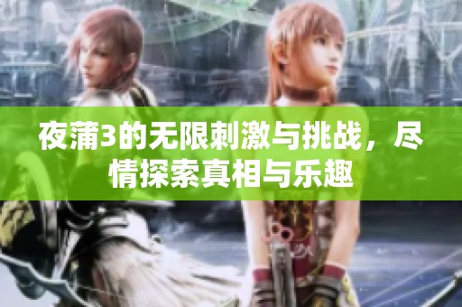 夜蒲3的无限刺激与挑战，尽情探索真相与乐趣