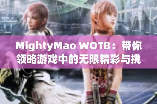 MightyMao WOTB：带你领略游戏中的无限精彩与挑战