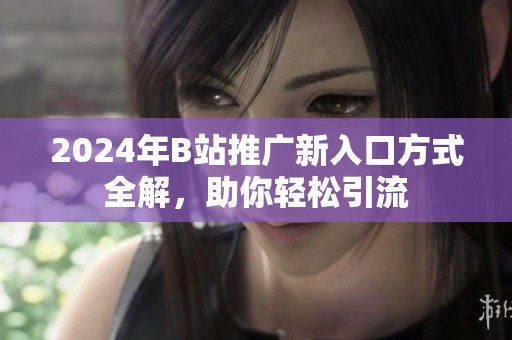 2024年B站推广新入口方式全解，助你轻松引流