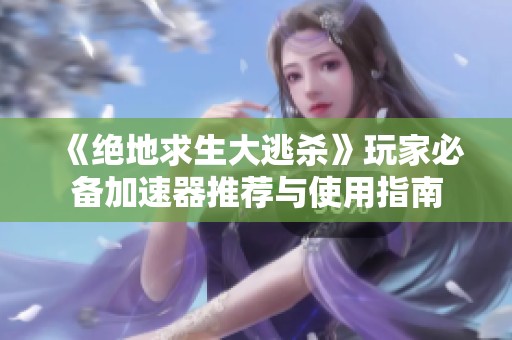 《绝地求生大逃杀》玩家必备加速器推荐与使用指南