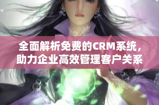 全面解析免费的CRM系统，助力企业高效管理客户关系