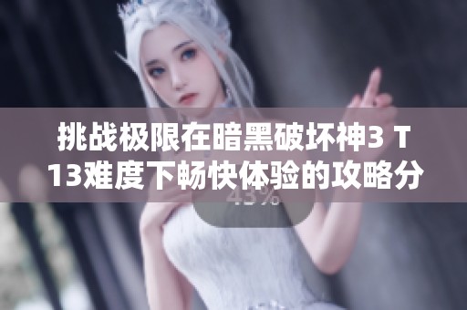 挑战极限在暗黑破坏神3 T13难度下畅快体验的攻略分享