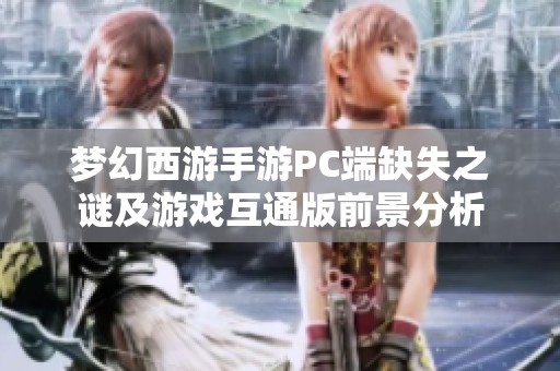 梦幻西游手游PC端缺失之谜及游戏互通版前景分析