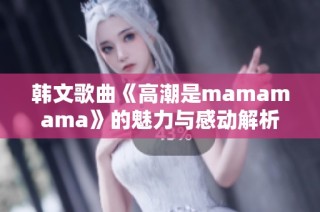 韩文歌曲《高潮是mamamama》的魅力与感动解析