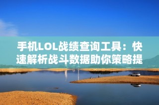 手机LOL战绩查询工具：快速解析战斗数据助你策略提升