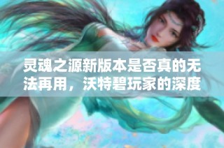灵魂之源新版本是否真的无法再用，沃特碧玩家的深度讨论