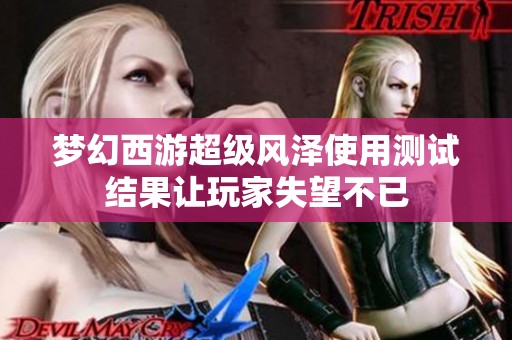 梦幻西游超级风泽使用测试结果让玩家失望不已